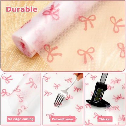 Pink Bow Refrigerator Liner Waterproof Fridge Shelf Mat Non-Adhesive Cabinet - Image 7