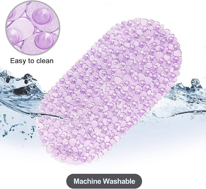 WELTRXE Pebbles Bath Mat Oval Non-Slip Bathtub Mat - Image 6