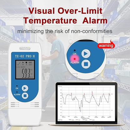 5 Pack TE-02 Pro TH Humidity and Temperature Data Logger, Temperature Mapping - Image 4