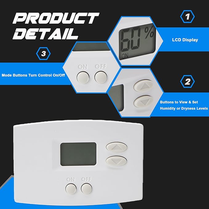 76 Digital Wall Mount Dehumidifier Control Compatible - Image 4