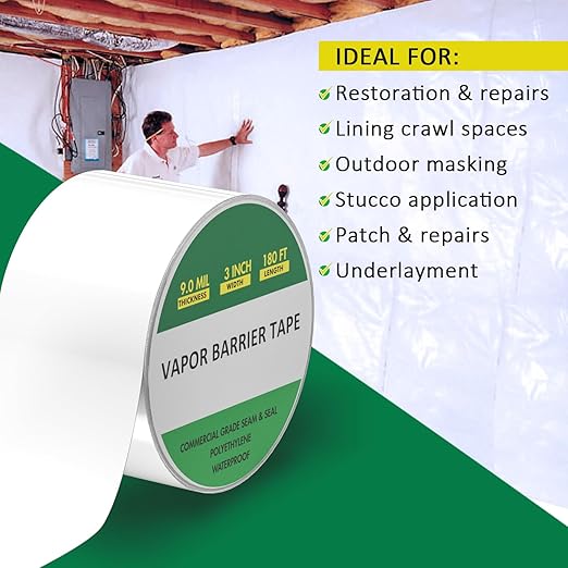 Vapor Barrier Tape, Moisture Barrier Seal and Seam, Insulation Tape - Image 3