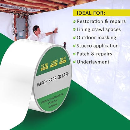 Vapor Barrier Tape, Moisture Barrier Seal and Seam, Insulation Tape - Image 3