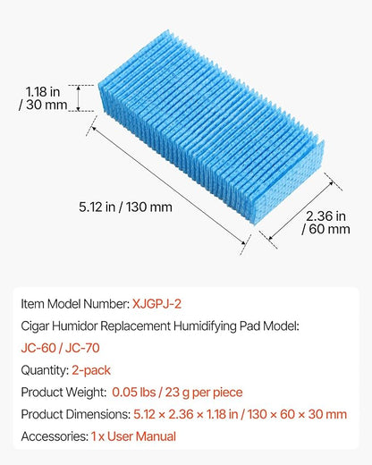 VEVOR Cigar Humidor Humidifier Replacement Filter, 2 Packs Humidifying Pad - Image 7