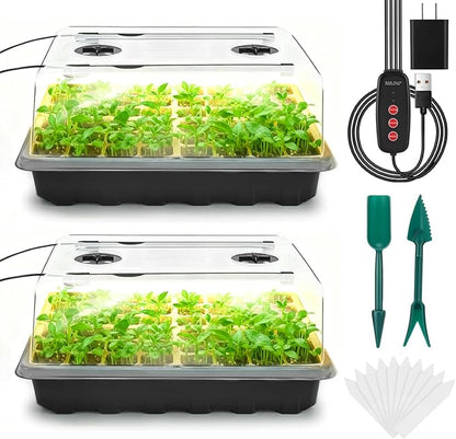 Seed Starter Tray with Grow Light, 96-Cell Seed Starter Kit, Seedling Starter by Ryscam