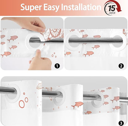Extra Long No Hook Shower Curtain - Image 5