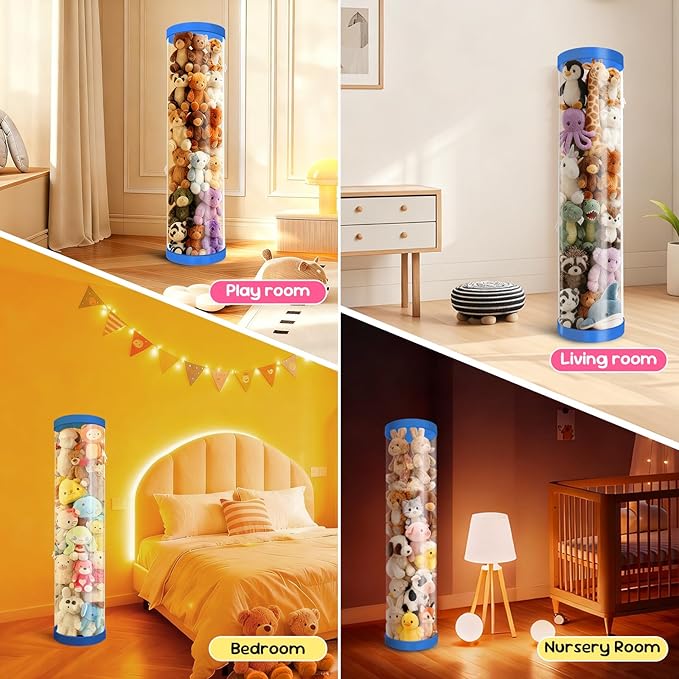 Stuffed Animal Storage Tube, 47x11 Inch Large Capacity Toy Storage Organizer - Image 4