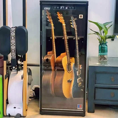 Guitar Display Case with Humidity Control, 270° Tempered Glass - Image 2