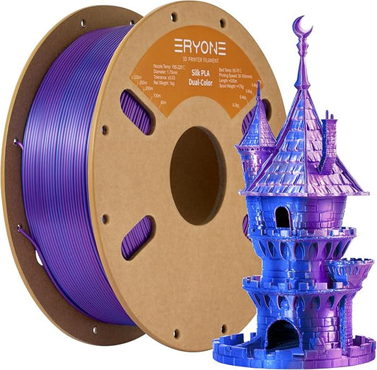ERYONE Silk Dual Color PLA Filament 3D Printer 1.75mm +/- 0.03mm, Bicolor by ERYONE