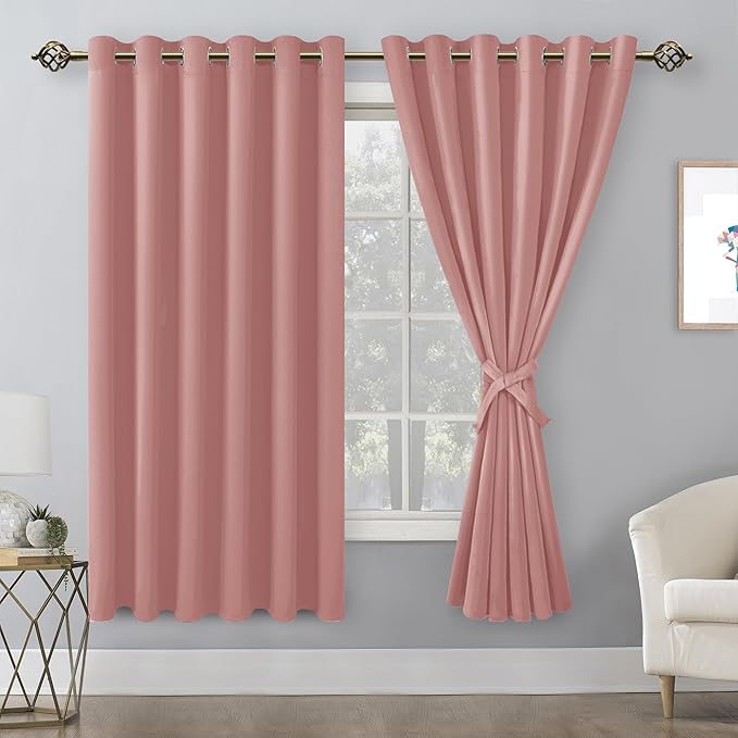 Hiasan Room Darkening Curtains for Bedroom, 70 x 63 Inches - Image 2