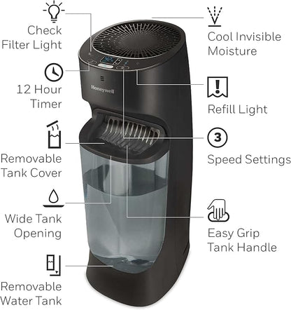 Honeywell Top Fill Tower Humidifier, Digital Humidistat, Home or Office - Image 7