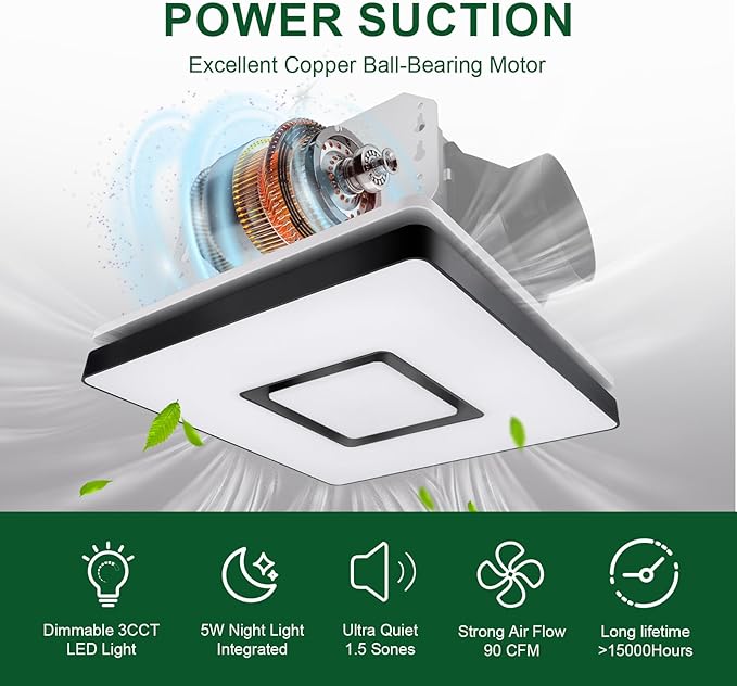 Akicon Bathroom Exhaust Fan - Image 4