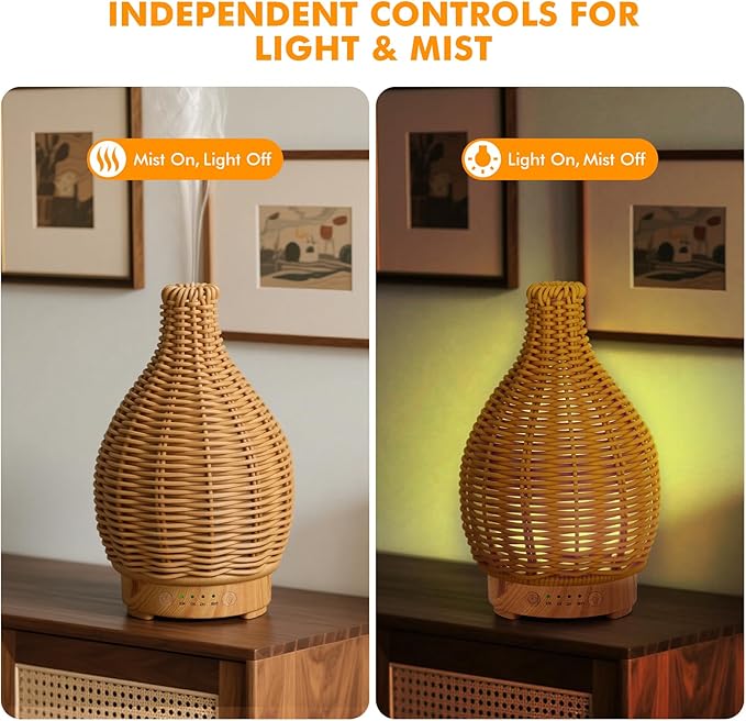 Boho Essential Oil Diffuser for Home -150ml Ultrasonic Fragrance Diffuser - Image 6