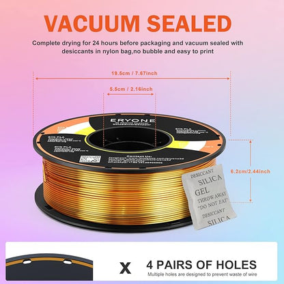 ERYONE Silk Tri Color PLA Filament 3D Printer 1.75mm +/- 0.03mm - Image 5