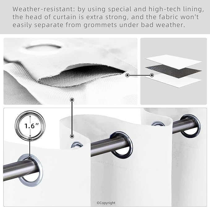 DIVA EN CAMINO DEC Outdoor Patio Curtain Waterproof Darkening Thermal Insulated - Image 3