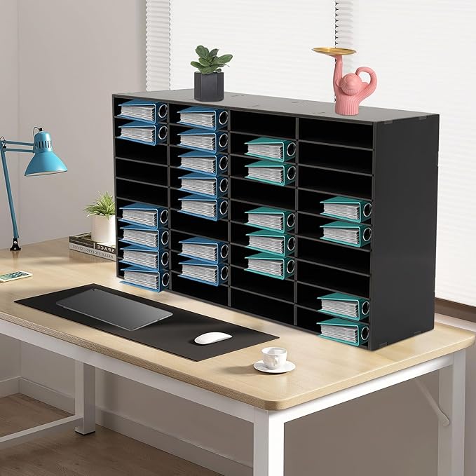 Literature Organizers 24/36Slots Mail Sorter Compartment Files Rack File - Image 7