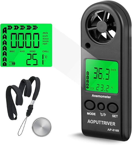 Anemometer Handheld Wind Speed Meter by AOPUTTRIVER