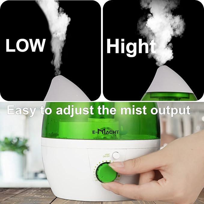 Cool Mist Humidifier for Bedroom & Small Rooms, Quiet 360° Rotation Nozzle - Image 4