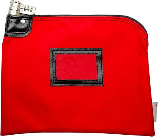Heavy-Duty Money Bag with Lock – 9" x 12" Water-Repellent Laminated Nylon Bank by CardinalBagSupplies