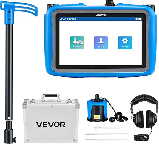VEVOR Pipe Water Leak Detector for Outdoors, 1Hz-10000Hz, 3 Listening Rods by VEVOR