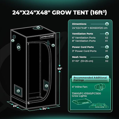 MARS HYDRO 2x2x4 Advanced Grow Tent, - Image 9