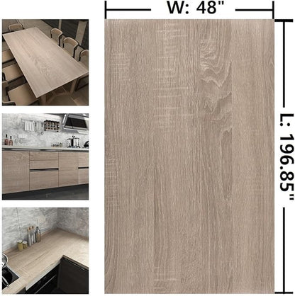 Large Size 196"x48" Wide Light Wood Grain Contact Paper Peel and Stick Gray - Image 7