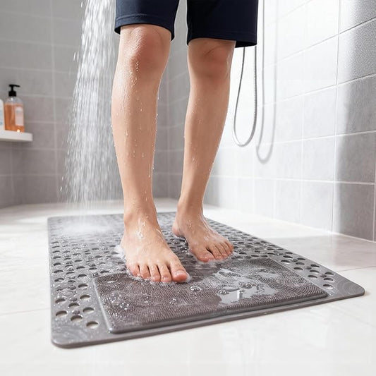 Bath Tub Shower Mat with Soft Shower Foot Scrubber Mat by MERLEU