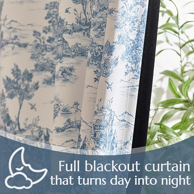 jinchan 95% Blackout Toile Curtains - Image 6