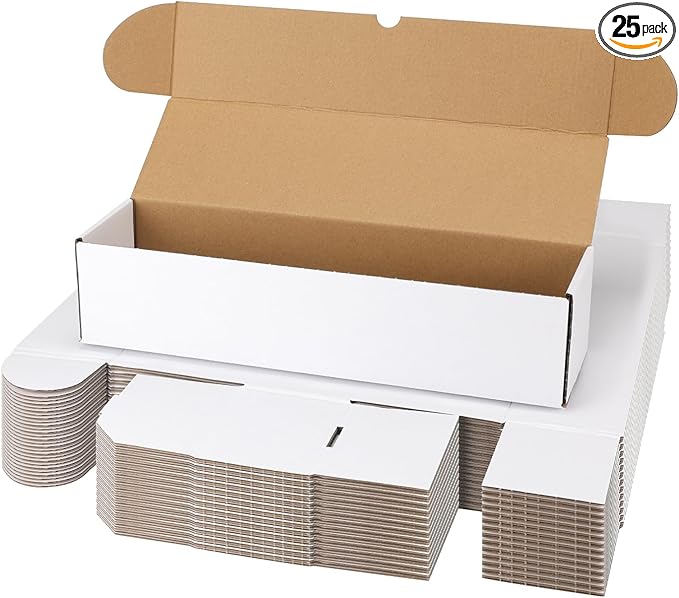 Bulk 400 Capacity Card Toploaders Storage Box, in Total 25 Pack Brown White by Serwrsw
