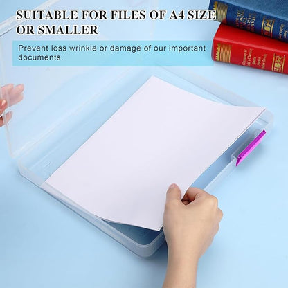 PerKoop 6 Pcs Clear Paper Storage Box A4 Plastic File Box Document Paper - Image 4