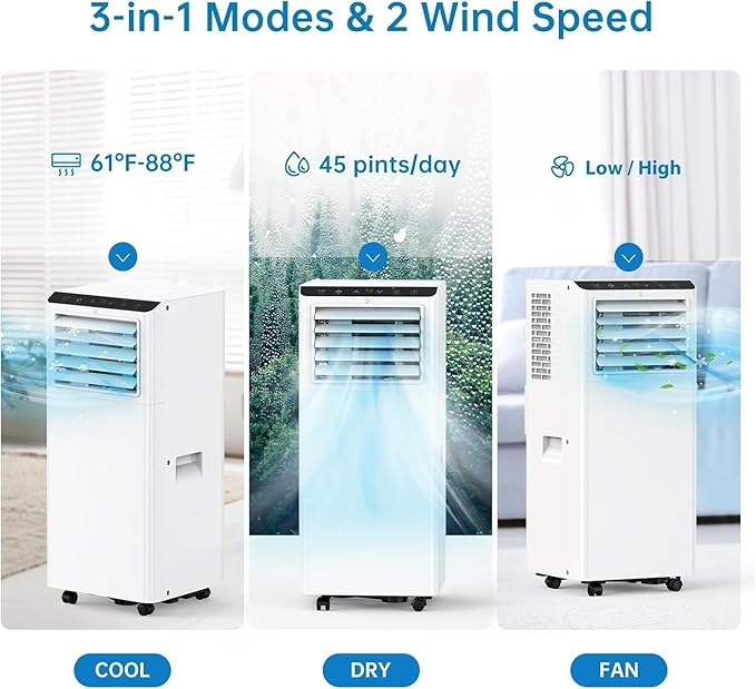 GarveeHome Portable Air Conditioner, Energy Efficient 8000 BTU AC, Window Kit & - Image 4