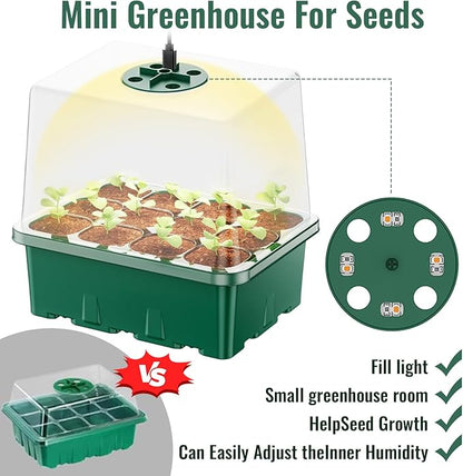 NBPLUS Seed Starter Tray with Grow Light, 5 Pack 60 Cells Seed Starter kit with - Image 2