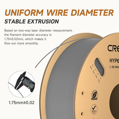 Creality Hyper PLA Filament 1.75mm Grey & Grey 2KG, 30-600mm/s Rapid High Speed - Image 2