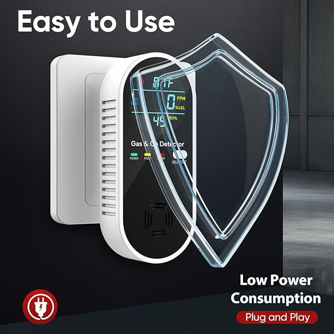 NICGOL 4 in 1 Upgraded Natural Gas Leak Detector and Carbon Monoxide Detectors - Image 4