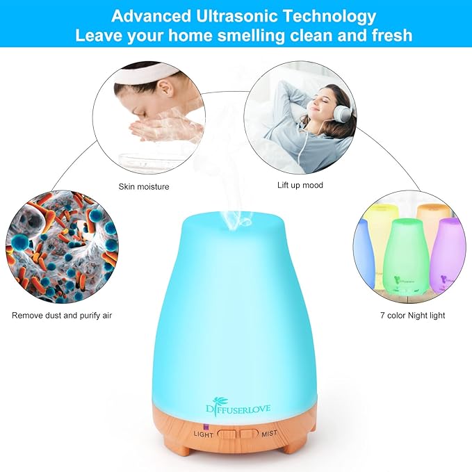 Diffuserlove Essential Oil Diffusers 200ML Remote Control Diffuser Mist - Image 4