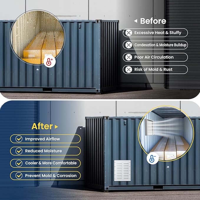 Shipping Container Vent with Metal Mesh, 2 Pack Heavy Duty Container Air Vents - Image 4