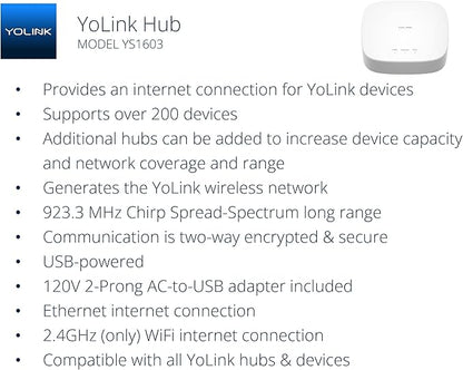 YoLink Smart Home Starter Kit: Hub & Water Leak Sensor 1, LoRa Up to 1/4 Mile - Image 3