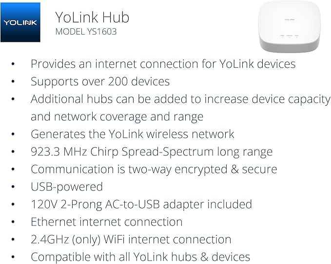 YoLink Smart Home Starter Kit: Hub & 2-Pack Water Leak Sensor 1, LoRa Up to 1/4 - Image 3