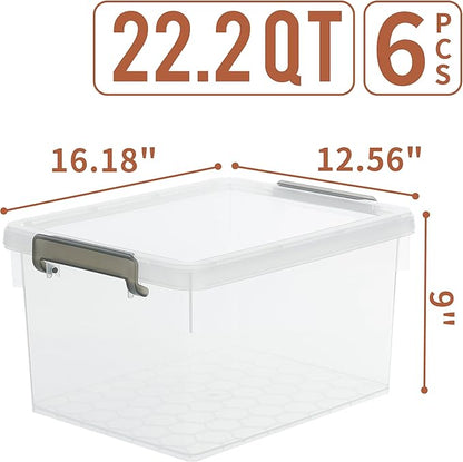 Citylife 22.2 QT 6 Packs Plastic Storage Bins - Image 6