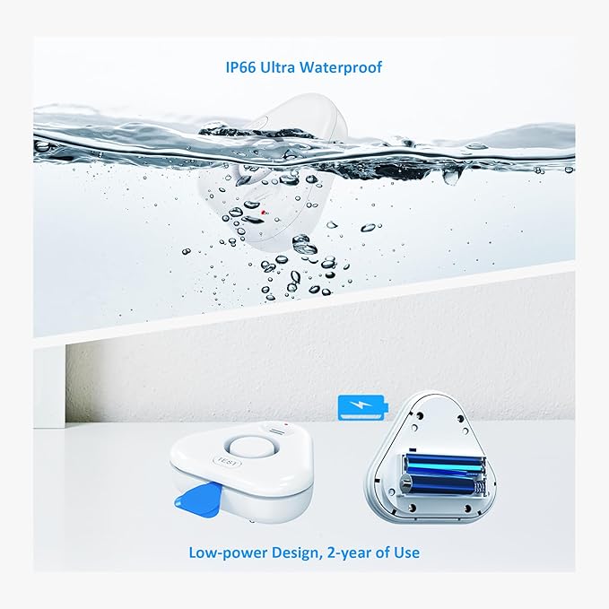 3 Pack Water Leak Detectors for Home, 4 Levels Adjustable Audio 0-120dB Water - Image 7
