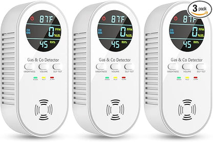 5-in-1 Carbon Monoxide Detectors, Natural Gas Leak Detector, Plug-in & Battery by VilfeLLC
