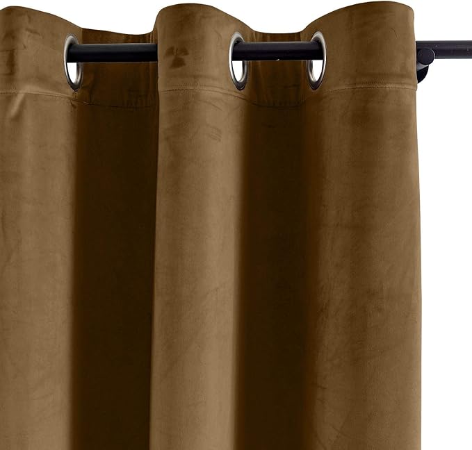 ChadMade Blackout Lined Premium Velvet Curtain Jave 84Wx96L Inch, Eyelet Grommet - Image 2