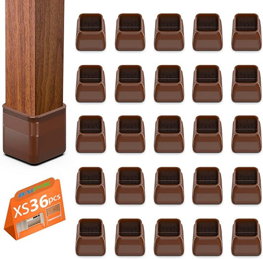 36pcs Square Chair Leg Floor Protectors, Felt Pads Chair Leg Protectors by BAIPOK