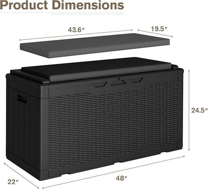 JUMMICO 100 Gallon Resin Deck Box - Image 3