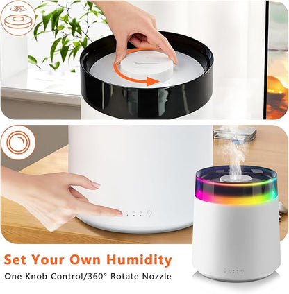 Humidifiers for Bedroom Home, 3L Top Fill Cool Mist Humidifier for Baby Nursery - Image 6