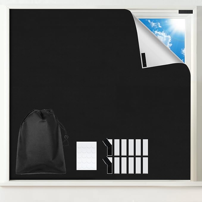 Blackout Window Cover, Portable Window Blinds, Travel DIY Window Black Out by PATTENGO