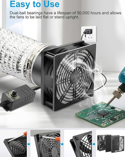 GDSTIME 120mm x 38mm 12V DC Axial Fan - Image 3