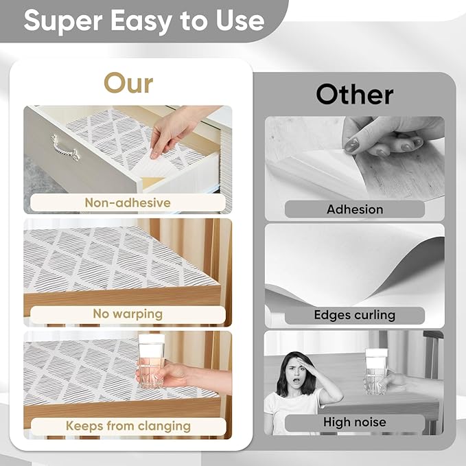 Shelf Liners Cabinet Liner Drawer Liner 12in X 13ft Non Adhesive Non-Slip Easy - Image 4