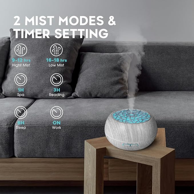 550ml Large Capacity Essential Oil Diffuser 6 Essentil Oil Set Aromatherapy - Image 3