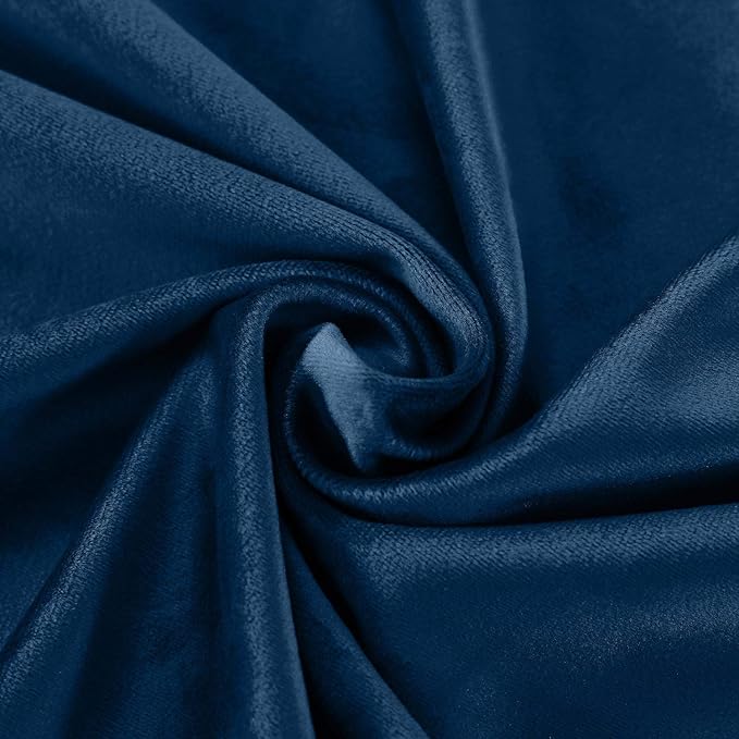 ChadMade Extra Wide Blackout Lined Premium Velvet Curtain Sapphire Blue - Image 6