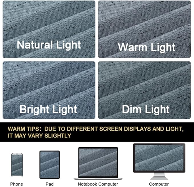 PrinceDeco 100% Black Out Curtains 64 inch Long 2 Panels Noise Reducing - Image 8